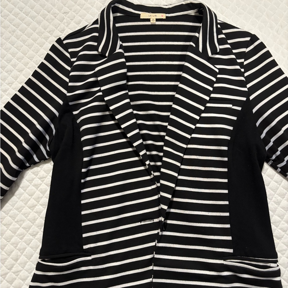 Le Lis Monochrome Striped Jacket